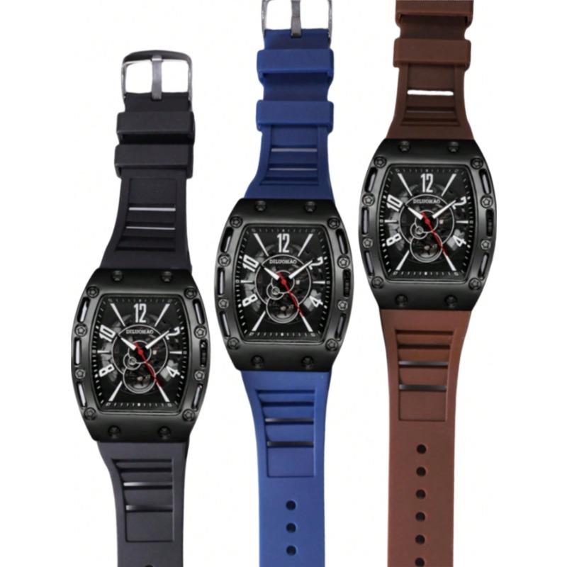 Quartz Watch Silicone Transparent Hollow Barrel Quartz Watch Casual Fashion Sports Men's Watch for Father's and Lover Gift Watch Christmas Gift