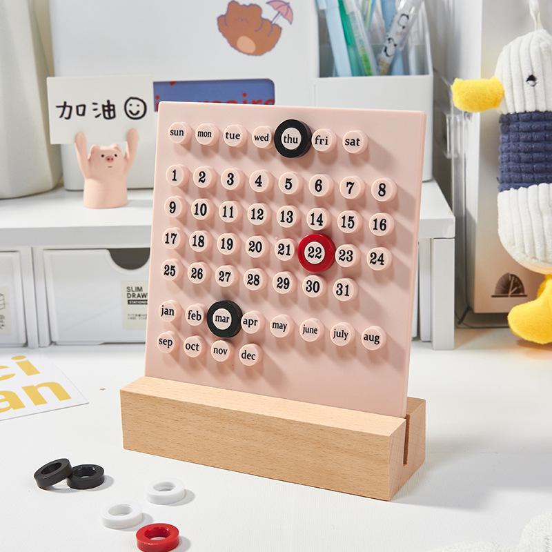 

Diy Perpetual Calendar Adjustable Desk Calendar Super Perpetual Scheduler Desktop Decoration Ornament розовый
