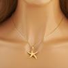 Nidin Classic New Design Starfish/Shell Shape Copper Charm Pendant Necklace For Women Men Simple Style Clavicle Chain Jewelry