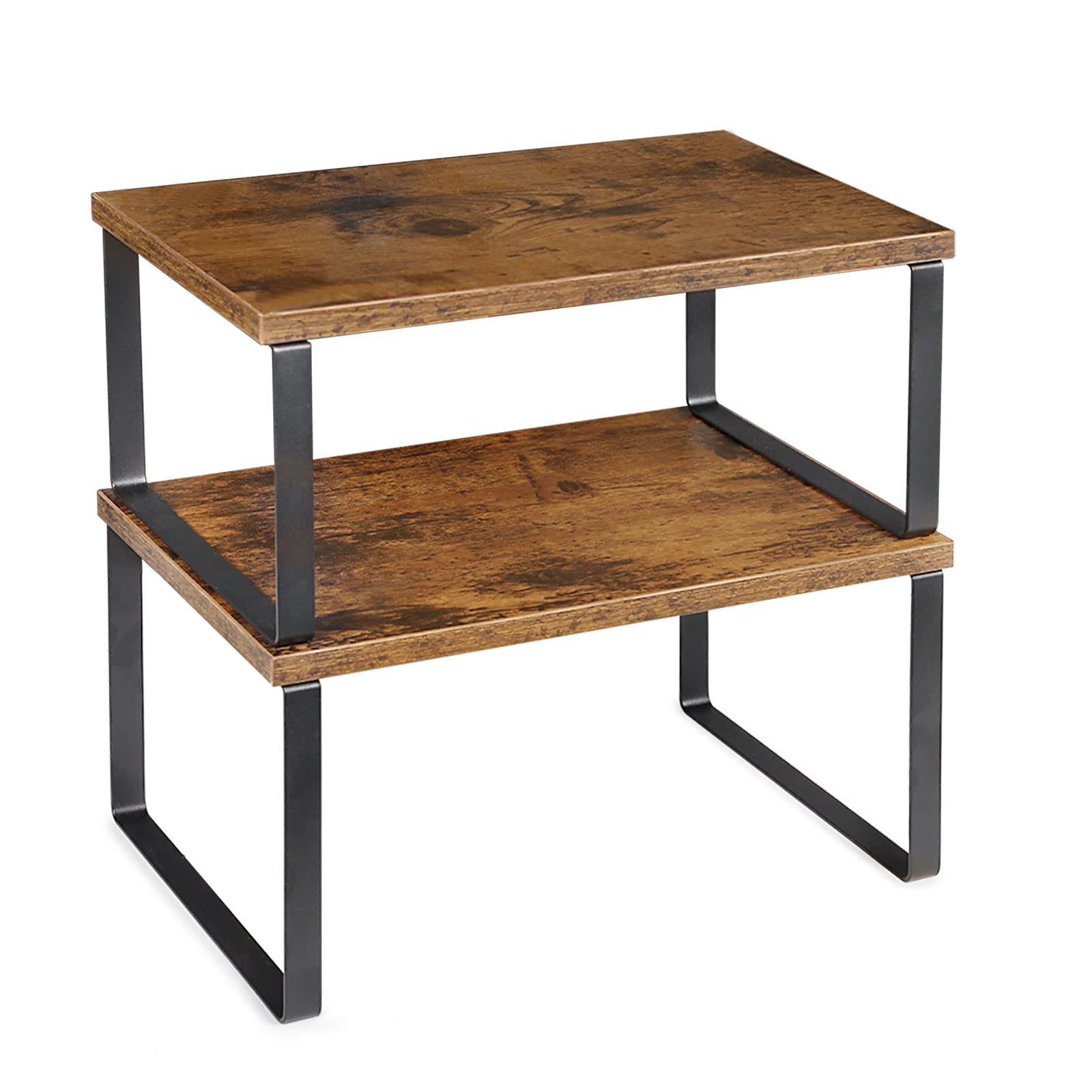 

Set of 2 Kitchen Racks, L-Shaped Condiment Racks, Desk Racks, Expandable, Stackable, Assembly Required, 19.3cm Wide x 30cm Deep x 15.5cm High