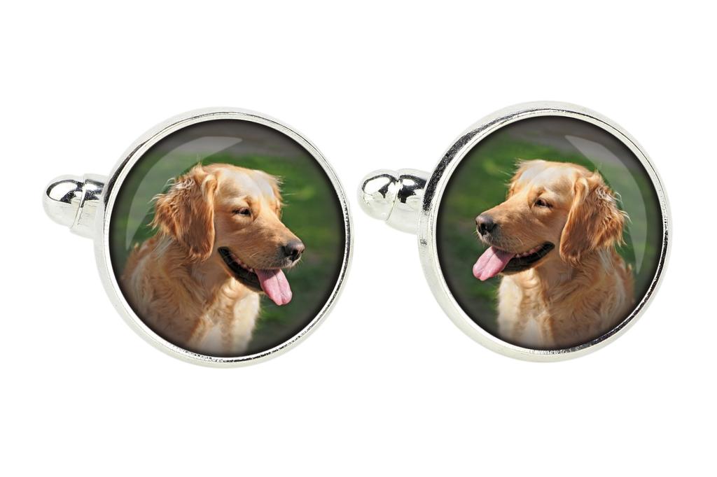 Golden Retriever - cufflinks and tie with your photo, a suit decoration, men's jewelry from the Art-Dog brand.