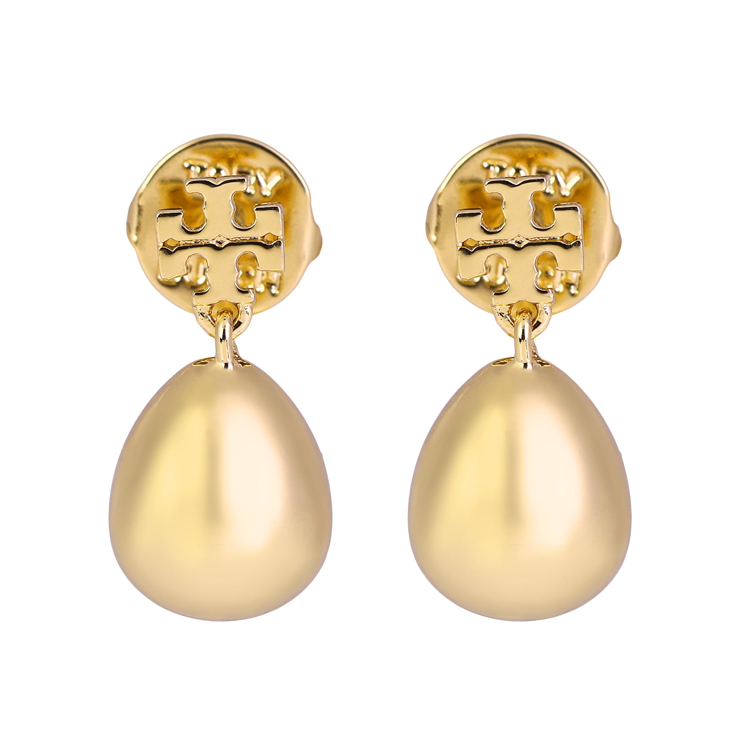 Tory Burch Droplet Shaped Brass Earrings Women earrings Gold 157215720 F,Gold
