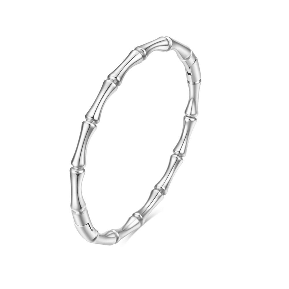 Female Bamboo Knot  Stainless Steel Bracelet Stylish and Versatile Stainless Steel Couple s Bracelet серебряный