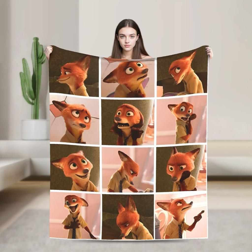 Zootopia Blankets Fleece Textile Decor Judy Hopps Nick Wilde Breathable Super Warm Throw Blankets for Sofa Office Quilt