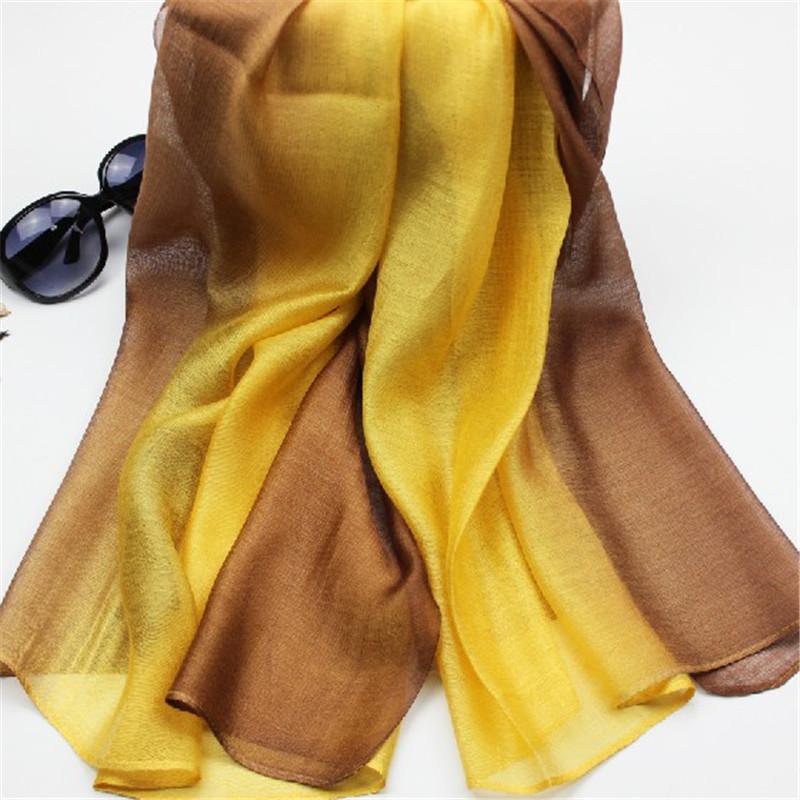Lamaxapa 2018 New Fashion Summer/Autumn Solid Gradient Women/Lady Real 100% Silk Scarf Thin Shawls And Wrap Long Female Echarpe