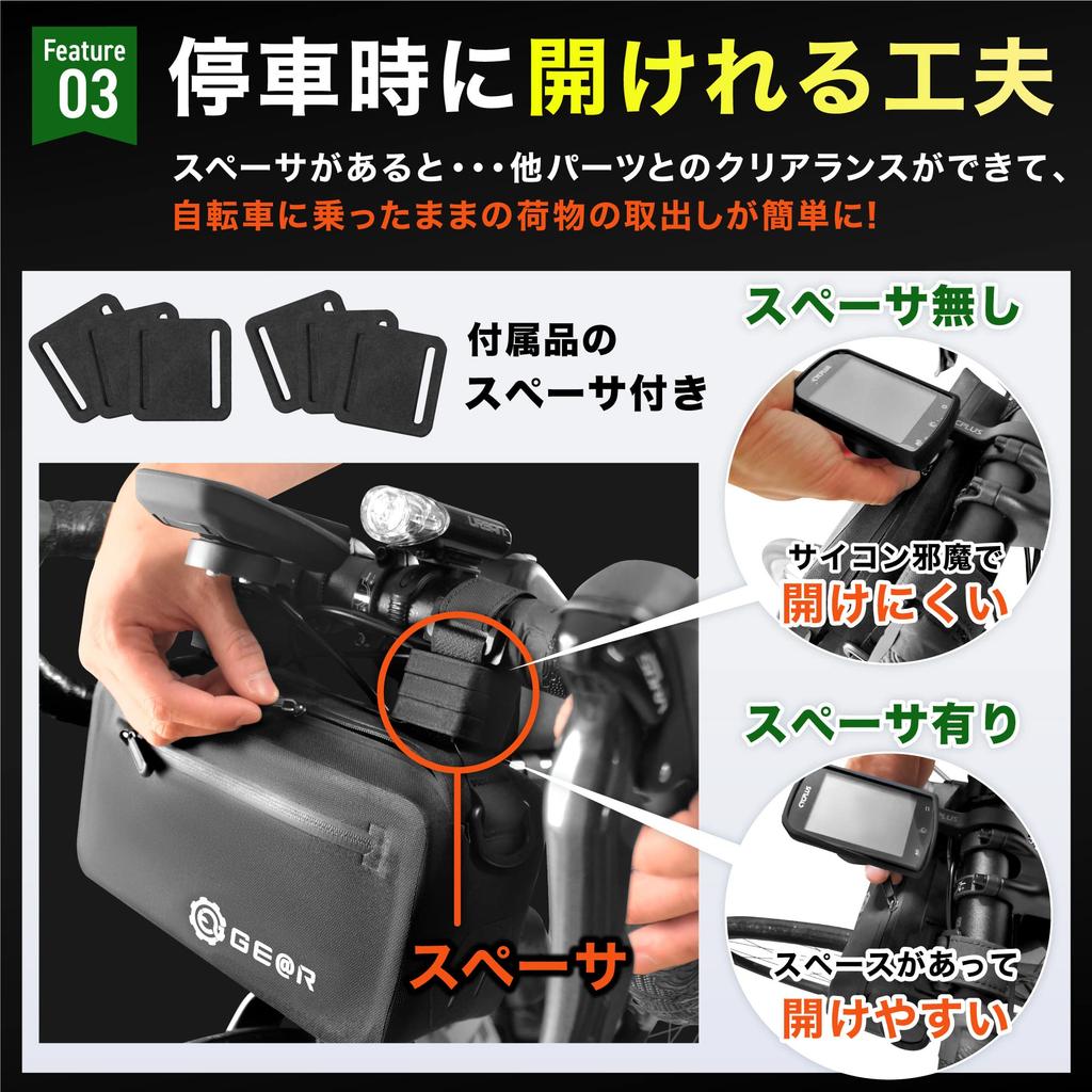 Waterproof Bicycle Front Fits Two Water Road Bike Handlebar Bag (Geartle) Bag, Bottles,