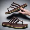2025 Summer New Flip-flops Men's Live Broadcast 2025 Outdoor Wear Beach Sandals Soft-soled Non-slip Pinch Sandals