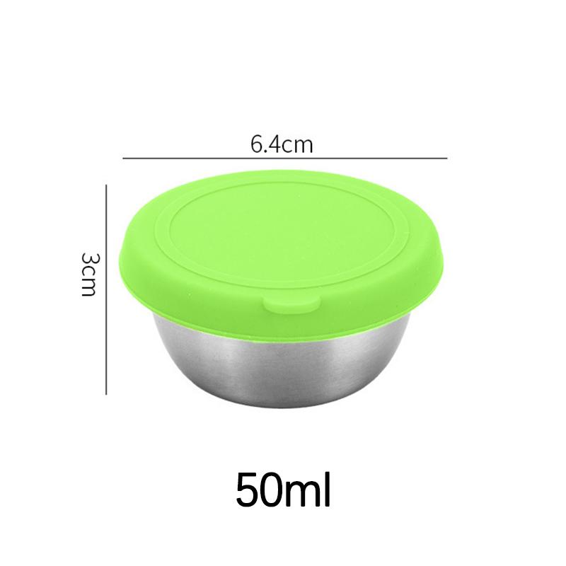 304 Stainless Steel Sauce Cup with Sealed Lid Salad Tomato Dressing Small Dipping Saucer Bowl Sushi Bento Condiment Containers