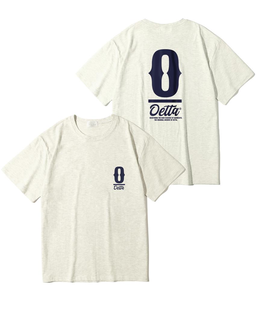 Oeta Arch Shape Double Cotton Oversized Short Sleeve T-Shirt Oatmeal Ots26031