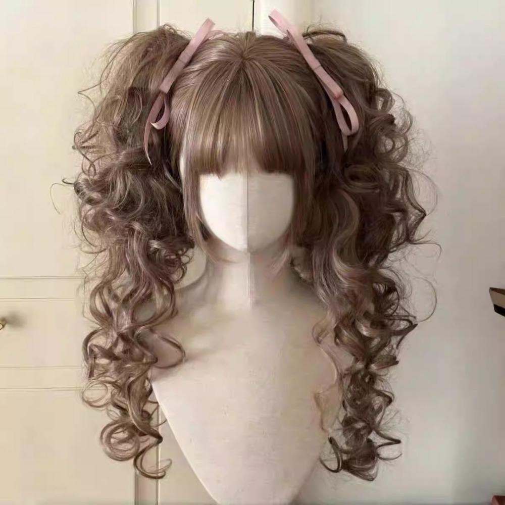 Synthetic Princess Cut Double Ponytail Ombre Halloween Harajuku Wig Christmas