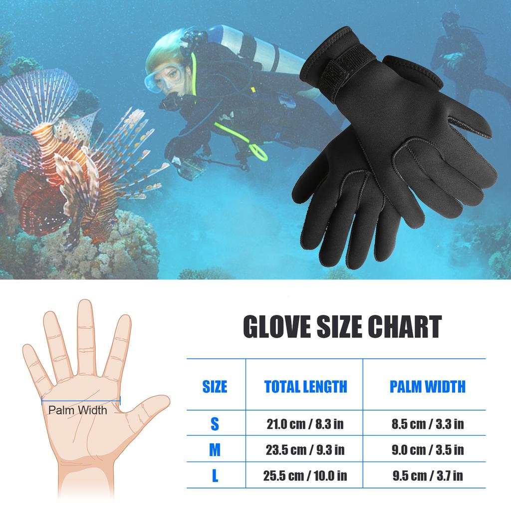 3mm Neoprene Diving Gloves Women Men Anti-slip Snorkeling Gloves for Snorkeling Swimming Surfing Sailing Kayaking