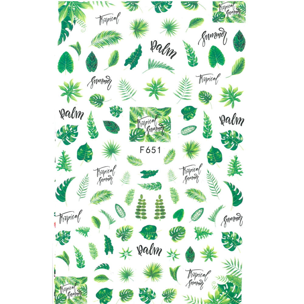 Thin Self-Adhesive Nail Stickers Leaves F651