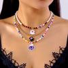 Halloween Ghost Pumpkin Versatile Multi-layer Beaded Necklace Colorful Rice Bead Card Neck Chain Necklace