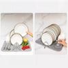 Foldable Dish Drying Mat Super Absorbent Microfiber Drain Pad Stackable Shelf Design Non-Slip Kitchen Counter Organizer for Drainage Storage
