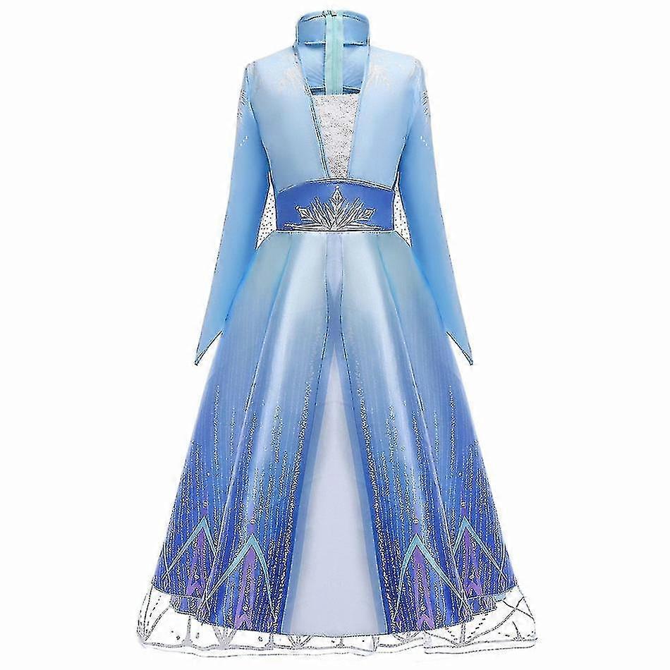 Costum Cosplay Elsa Rochie de Prințesă pentru Fată Rochie + Colier + Fundă + Perucă