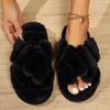Fluffy Slippers Women's Autumn and Winter Outer Wear Non-slip Indoor Thick-bottomed Fluffy Confinement Cotton Slippers