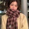 Women's Korean Style Retro Plaid Scarf Winter Thickened Korean Version Student Warm Atmosphere Neck Warmer