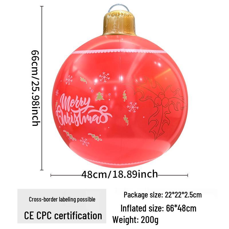 

Экологичный ПВХ Надувной Рождественский Шар: Праздничное украшение для дома/улицы с мультяшным дизайном Inflated 66x48 CM