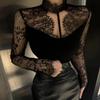 French Fashion Lace Patchwork Slim-Fit Long-Sleeve Top (Winter 2025)