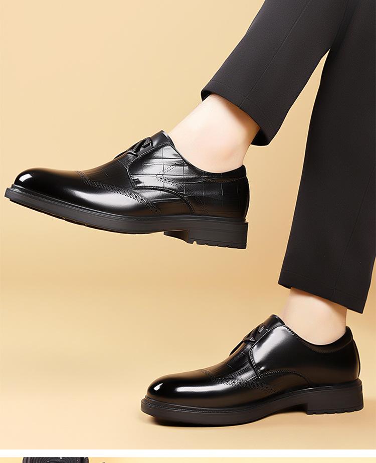 British Style Casual Groom Wedding Shoes for Men Autumn Winter Fashion New Designer Platform Cow Leather Dress Shoes Man