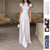 Spring 2026 Women's Fashion: Elegant European and American Plant Print Long Dresses