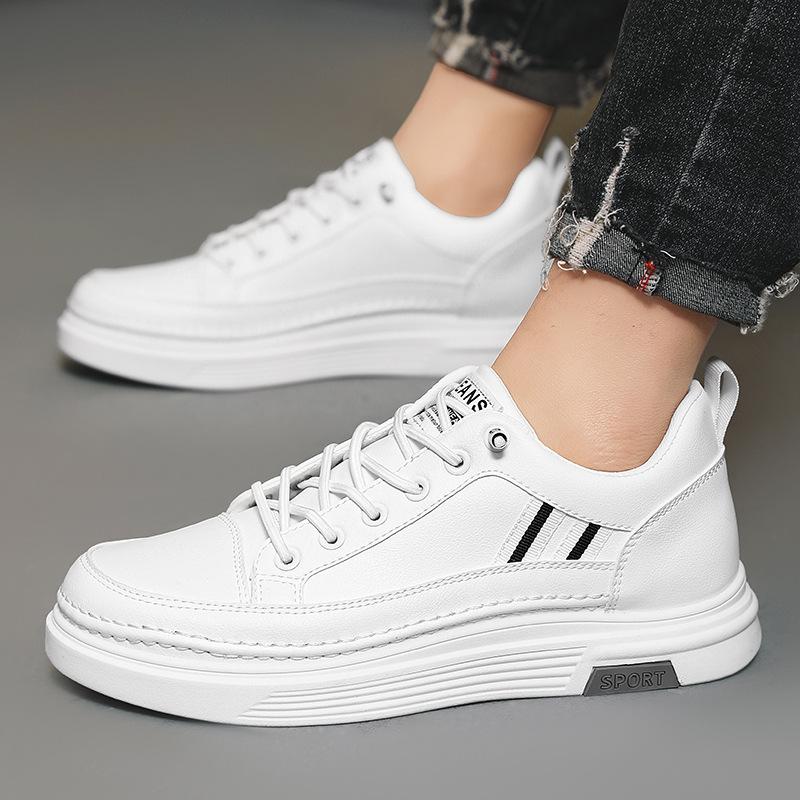 

Shoes men s casual shoes 2025 spring and summer men s board shoes breathable Korean version flat-soled single shoes one pedal leather white shoes 39