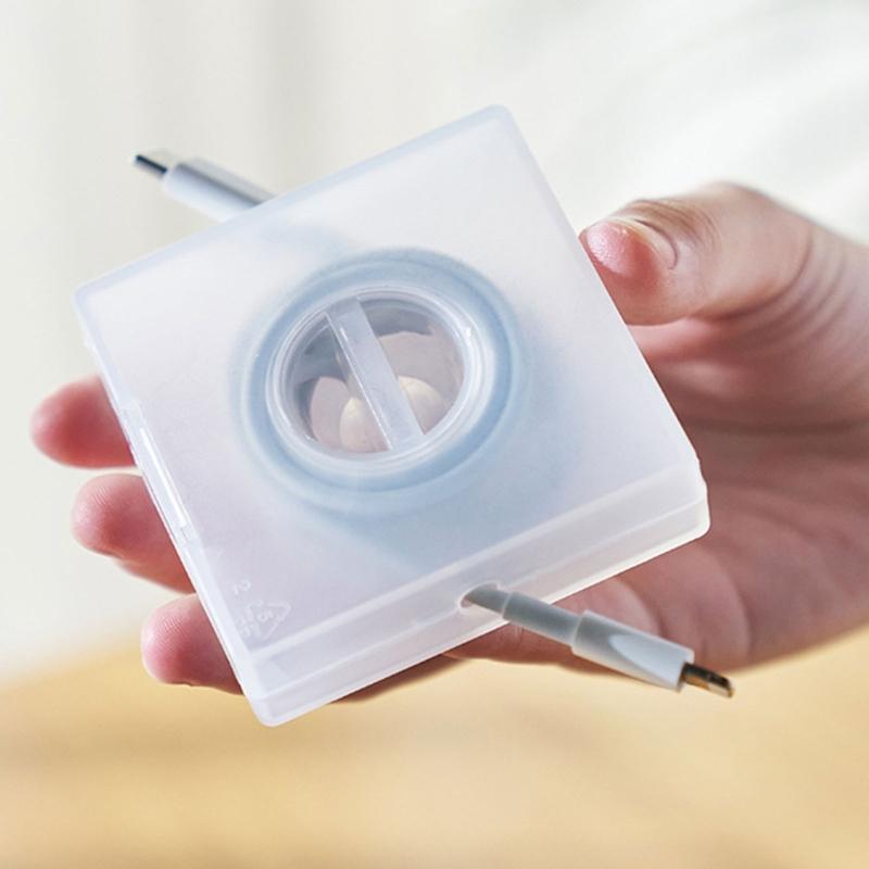5 Pieces Portable Cable Organizers Box Retractable Cord Management Winder Case Phone Holder for Office Home or Travel