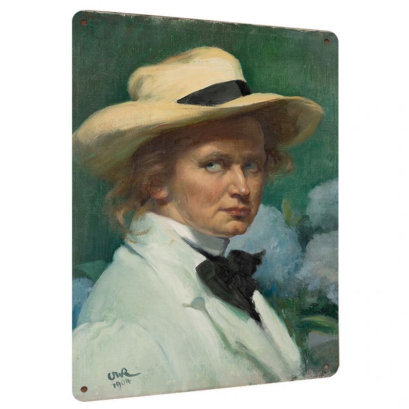 Vintage Impressionist Lady Portrait Metal Wall Art EuropeanStyle Home Decor Classic Painting Reproduction