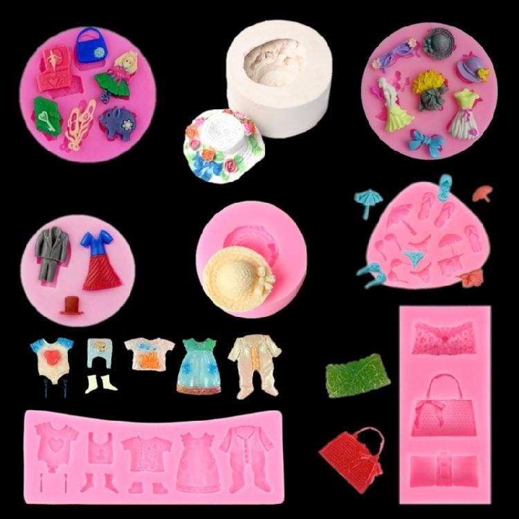 Silicone Mold Chocolate Hats Clothes Fondant Cake Candy Soap Moulds for Decor