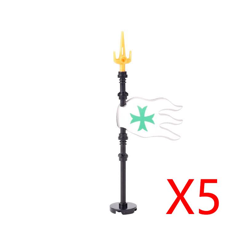 Military Building Blocks Solider Figures Medieval Crusaders Jerusalem Black Hawk Red Lion Knights Accessories Flags Vest MOC