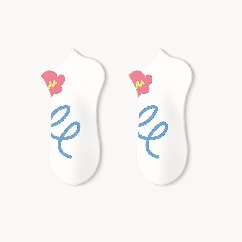 5 Pairs of Women's Summer Thin New Non Slip with Shallow Mouth Boat Socks