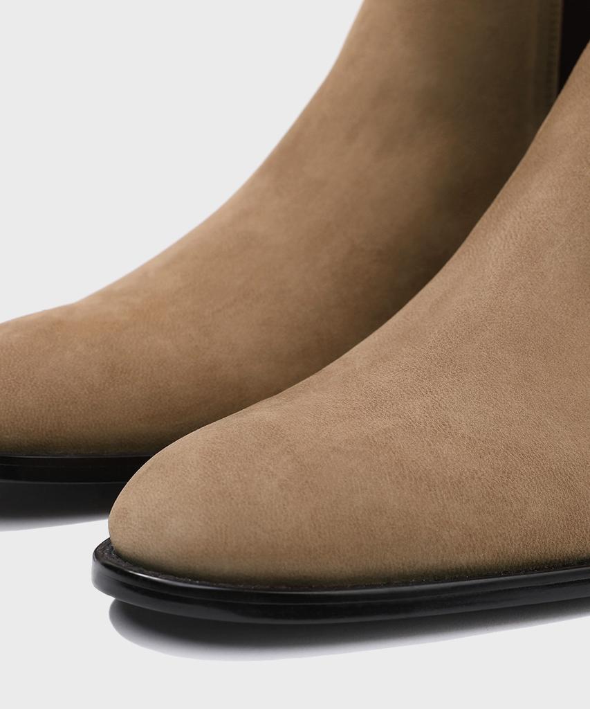 Firenze Atelier Rians_Slim Toe Square Banding Chelsea Boots 3338 [Beige Nubuck]