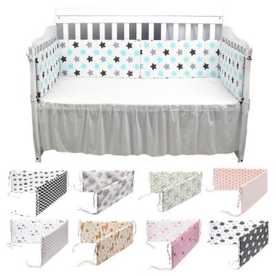 Baby Gitterbett Stoßstange Baumwolle Atmungsaktiv Gepolstert Weich Sicher Gitterbett Einlage