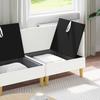 Modular Sofa Set with Storage Space 4 Pcs White Fabric