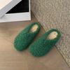 Fashion Platform Wool Baotou Slippers for Women 2025 Autumn and Winter New Riveted Casual Fleece Cotton Slippers