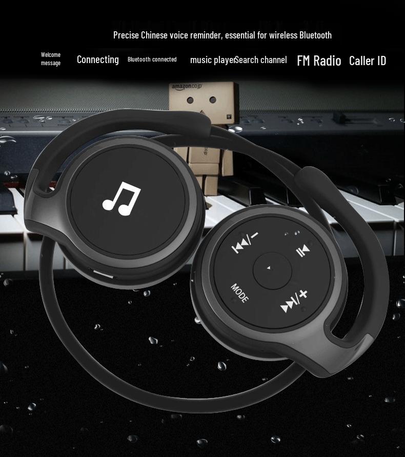 Shuai698 Bluetooth 5.0 Wireless Over-Ear Headphones with Card Slot Radio for Running