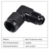 1/2pcs AN6 Female to 6AN Male 90 Degree Flare Swivel Hose Fitting Adapter Black
