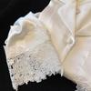 Women's Ice Silk Lace Pajama Set: Long Sleeve, Long Pants, Solid Color