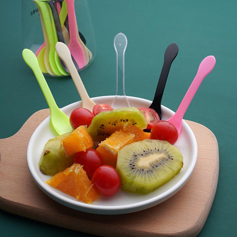 100Pcs Mini Plastic Spoons Flatware Spoons For Jelly Ice Cream Dessert Appetizer Plastic Spoon For Party Supplies4