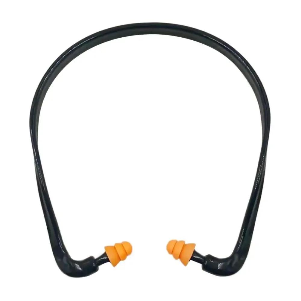 Soft Silicone Headband Earplugs Anti Noise Waterproof Swimming Sleeping Noise Reduction Reusable Ear Plugs Blue Black Orange