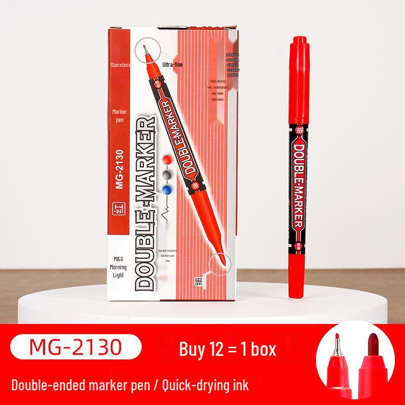 Chen MG Double-Ended Oil-Based Marker - Office & Construction Use, Thick & Thin Tips, Express Delivery
