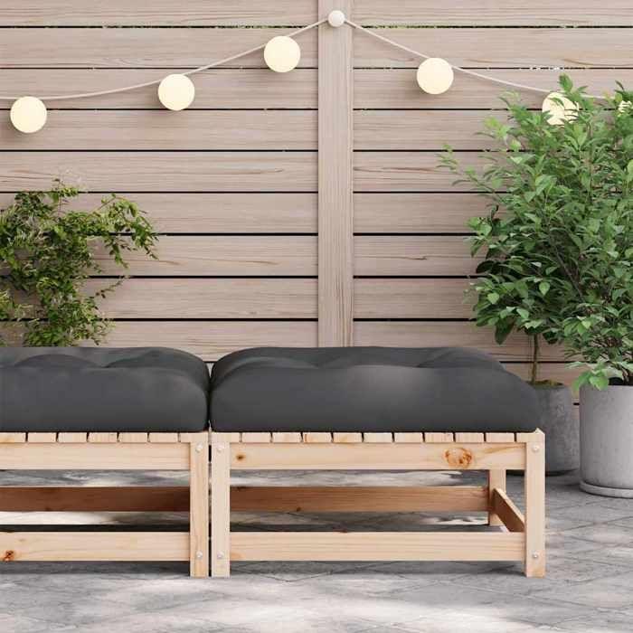 VidaXL Garden Footrest with Cushion, Coffee Table, Patio Stool Balcony Terrace Backyard Outdoor, Wood of 838093