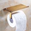 304 Stainless Steel Toilet Paper Holder with Phone Shelf and No-Drill Installation