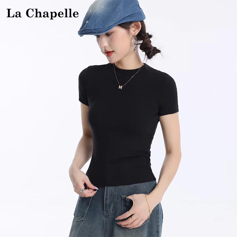 

La Chapelle Women s Slim-Fit Mock Neck Short Sleeve T-Shirt 2XL