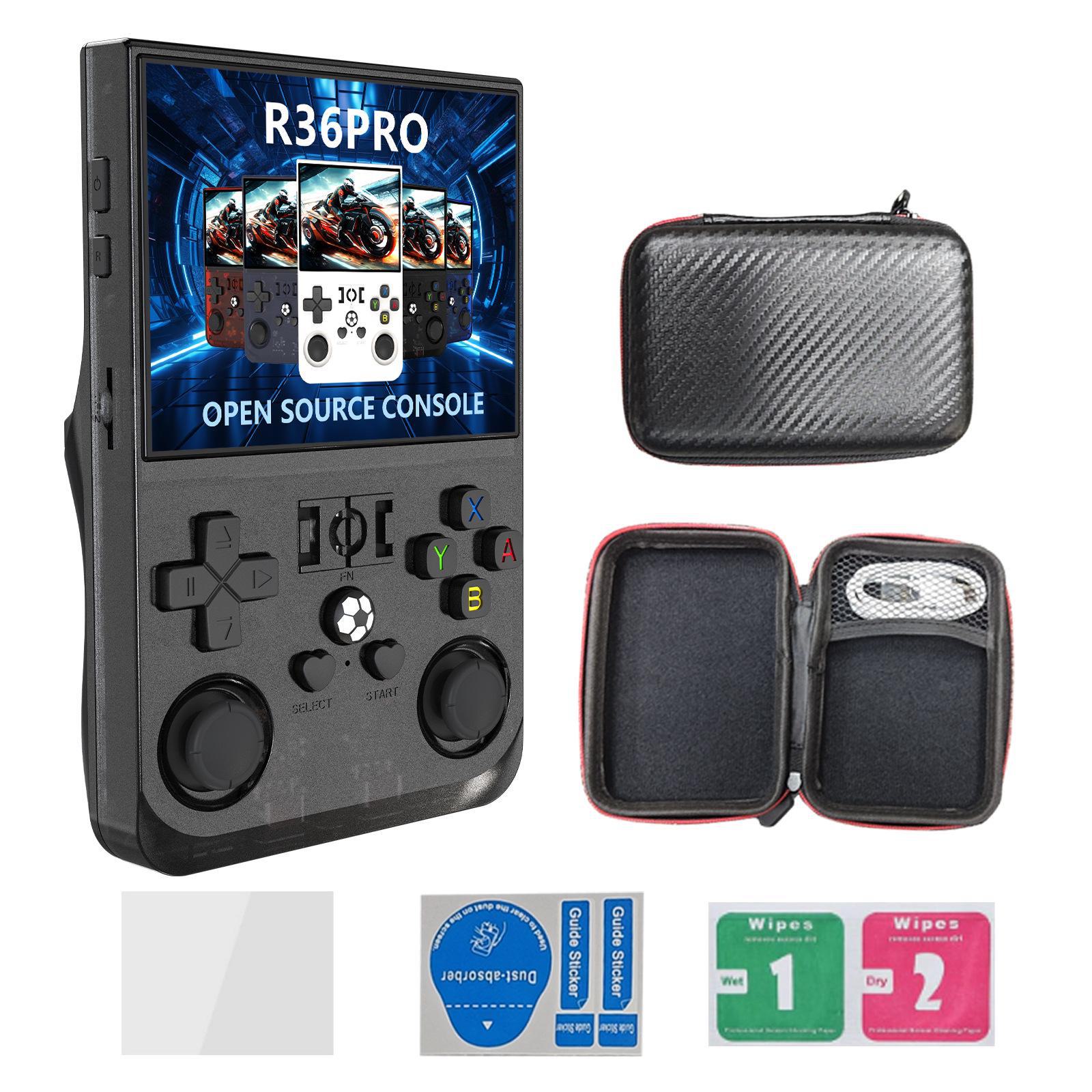 R36PRO портативная ретро-игровая консоль - портативная аркадная игровая система PSP и GBA с открытым исходным кодом R36 PRO 64G прозрачный черный