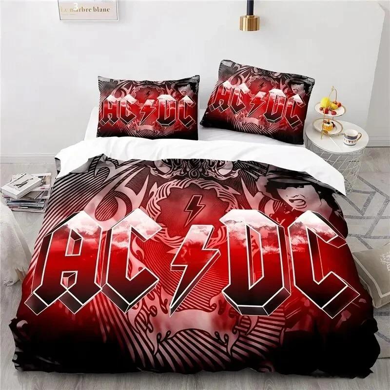 3D Print Rock Band AC/DC Bedding Set For Bedroom Soft Modern Bedspreads Comefortable Kids Duvet Cover Quilt Cover And Pillowcase