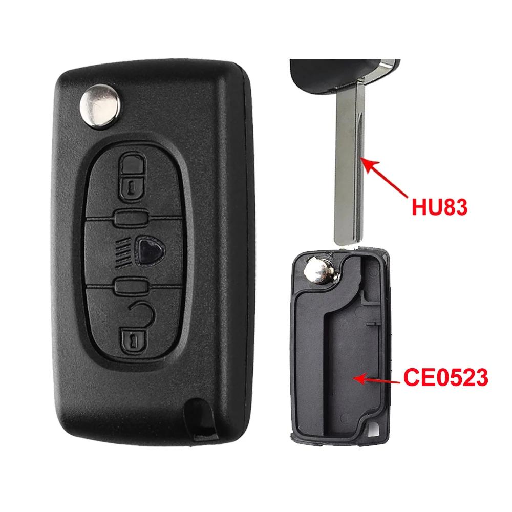 YOCASTY Flip Remote Car Key Shell Case For Peugeot 207 307 308 407 607 807 For Citroen C2 C3 C4 C5 C6 Xsara Berlingo HU83 VA2