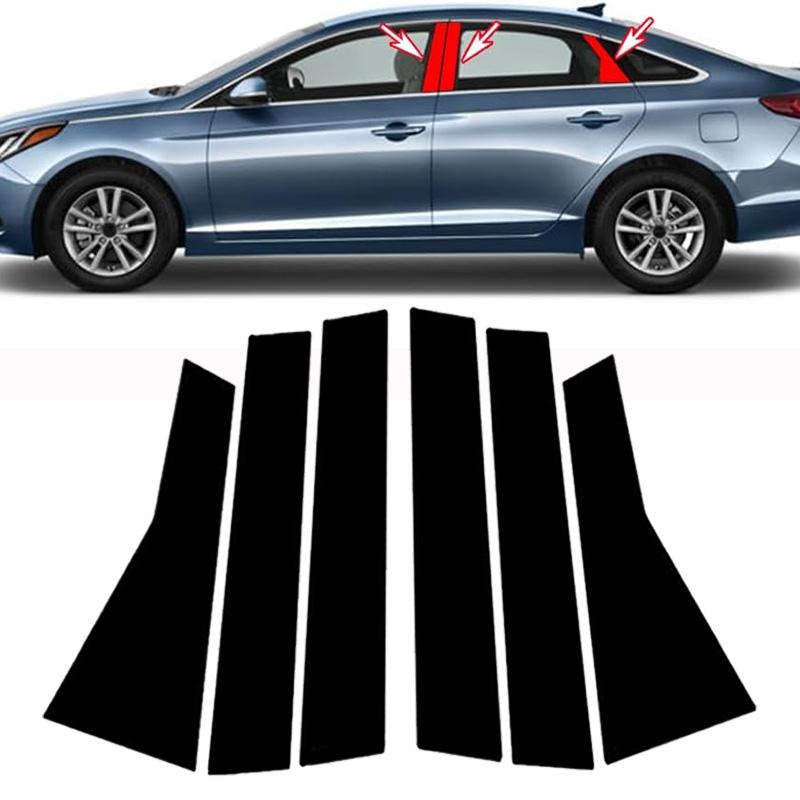 Car Central Middle Column PC Window Trims Decoration B C Pillar Strip Car Good for Hyundai Sonata 2015-2019
