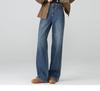 Xin Ge 3D Color Block High Waist Wide Leg Jeans for Women – Spring/Autumn 2026 Slimming Loose Fit.