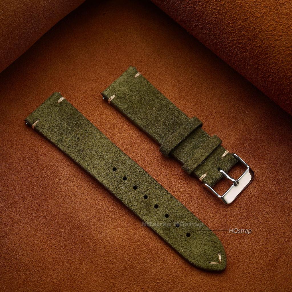Wildleder Echts Leder Uhrenarmband 16mm 18mm 20mm 22mm für Seiko Schnellwechsel Vintage Handgemachtes Band Hohe Qualität Uhrenarmband